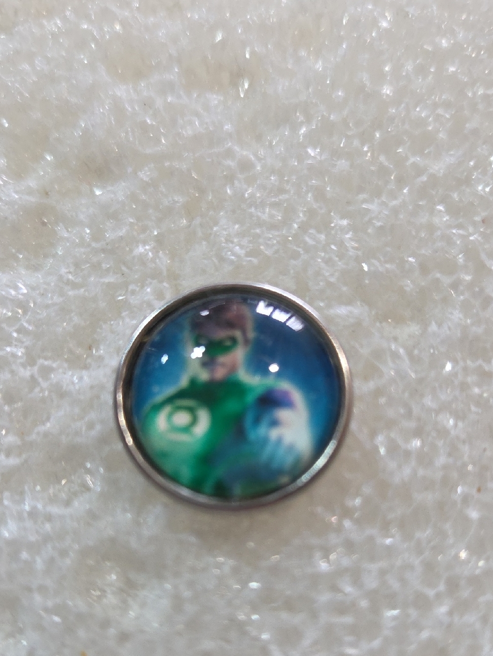 Green Lantern Glass Ginger Snap Charm - Green and Blue 18mm